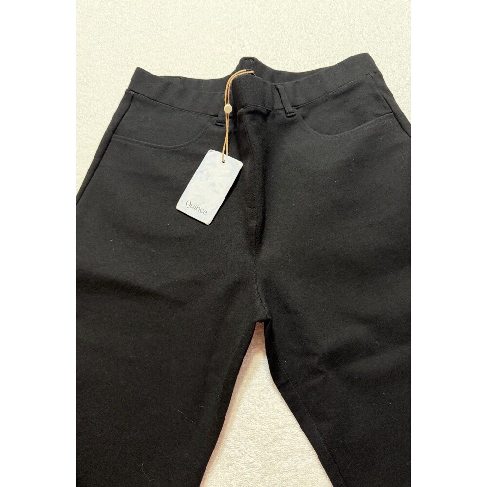 Quince Women Ultra Stretch Ponte Straight Leg 4 Pocket Pants Black L Tall-32"